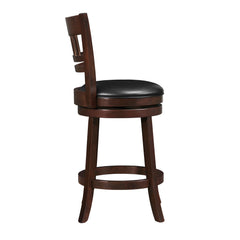 Edmond Dark Cherry Swivel Counter Height Chair (Set of 2) - Ornate Home