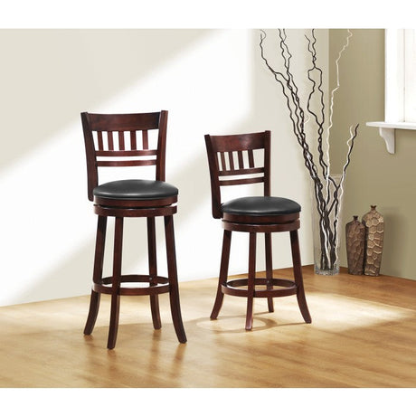 Edmond Dark Cherry Swivel Counter Height Chair (Set of 2) - Ornate Home