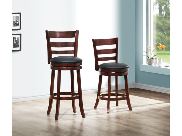 Edmond Dark Cherry Swivel Pub Height Chair - Ornate Home