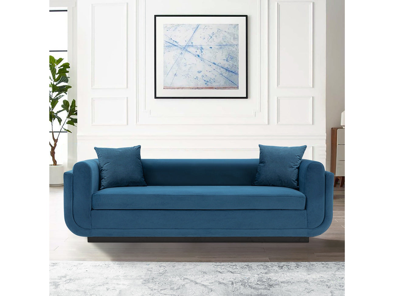 Edmonda Sofa in Sapphire Blue - Ornate Home