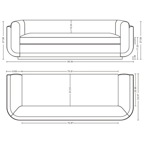 Edmonda Sofa in Sapphire Blue - Ornate Home