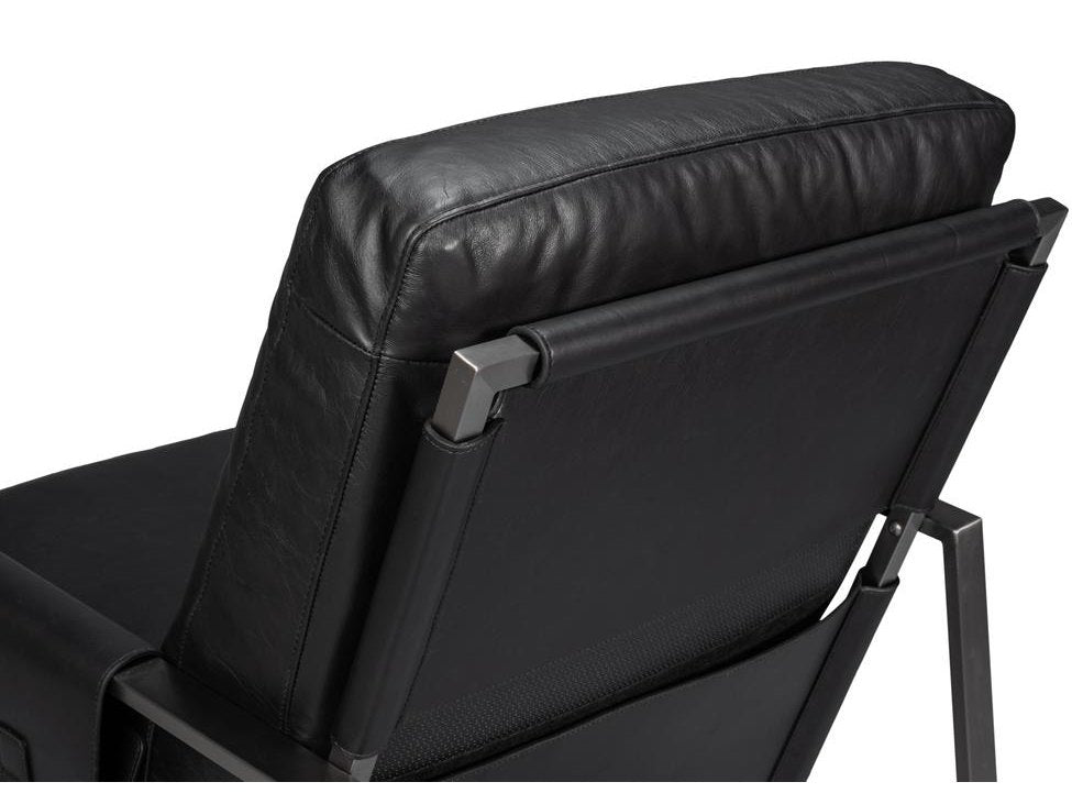 Edmonds Black Distilled Leather Chair - Ornate Home