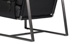 Edmonds Black Distilled Leather Chair - Ornate Home