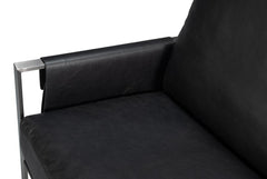 Edmonds Black Distilled Leather Chair - Ornate Home