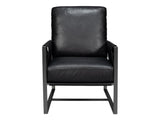 Edmonds Black Distilled Leather Chair - Ornate Home