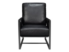Edmonds Black Distilled Leather Chair - Ornate Home