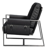 Edmonds Black Distilled Leather Chair - Ornate Home
