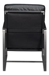 Edmonds Black Distilled Leather Chair - Ornate Home