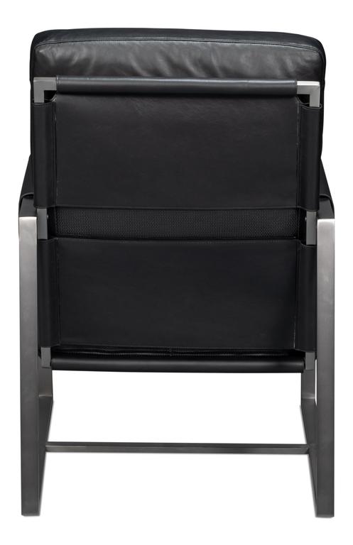 Edmonds Black Distilled Leather Chair - Ornate Home