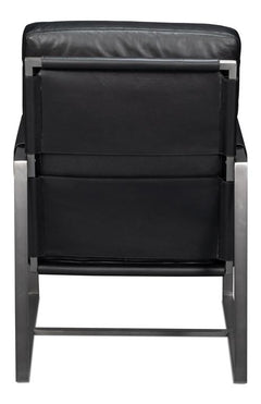 Edmonds Black Distilled Leather Chair - Ornate Home