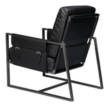 Edmonds Black Distilled Leather Chair - Ornate Home