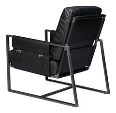 Edmonds Black Distilled Leather Chair - Ornate Home
