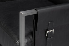 Edmonds Black Distilled Leather Chair - Ornate Home