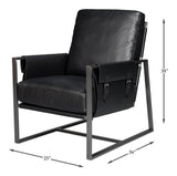 Edmonds Black Distilled Leather Chair - Ornate Home