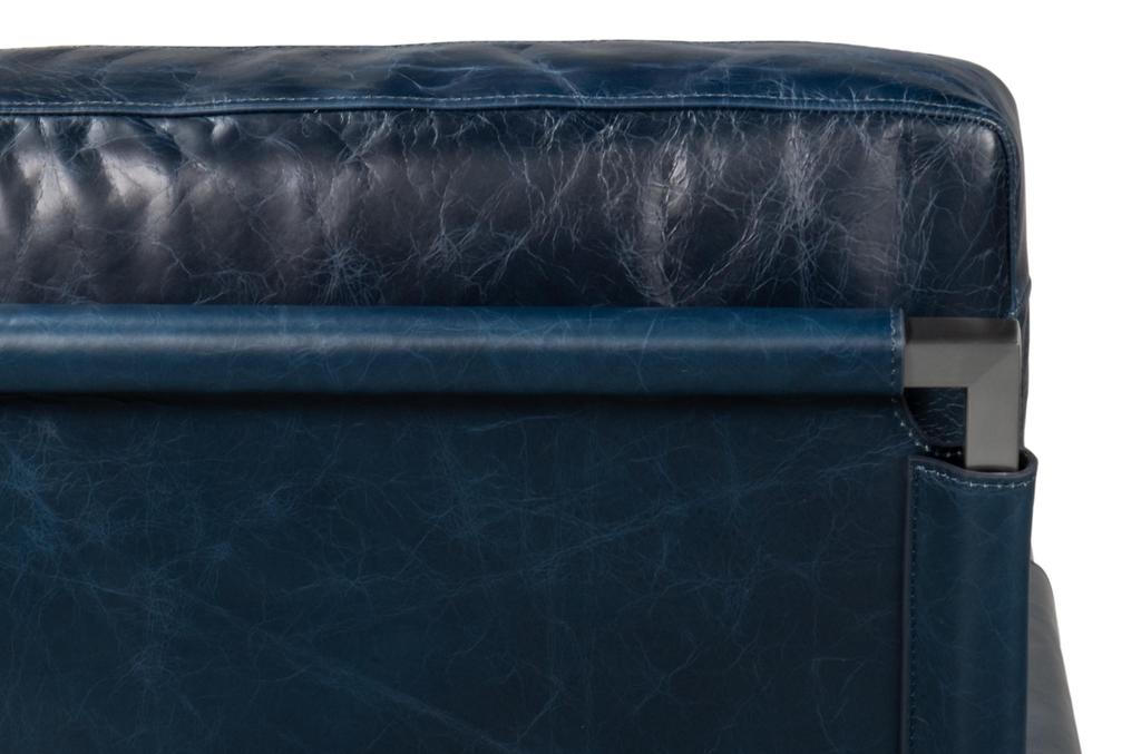 Edmonds Blue Distilled Leather Chair - Ornate Home