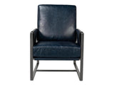 Edmonds Blue Distilled Leather Chair - Ornate Home