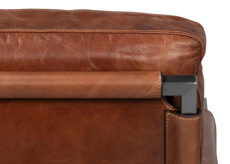 Edmonds Brown Distilled Leather Chair - Ornate Home