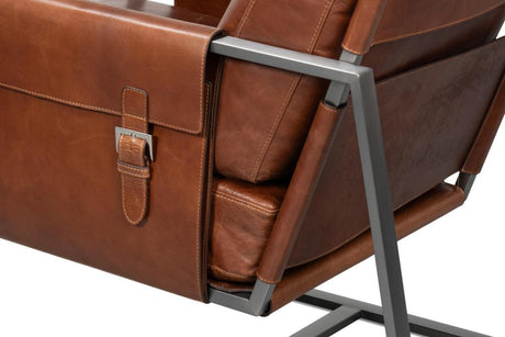 Edmonds Brown Distilled Leather Chair - Ornate Home