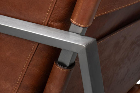 Edmonds Brown Distilled Leather Chair - Ornate Home