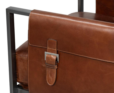 Edmonds Brown Distilled Leather Chair - Ornate Home