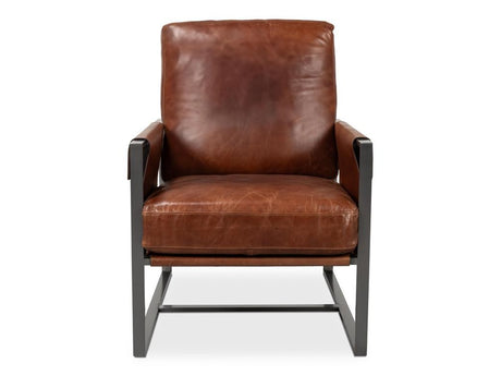 Edmonds Brown Distilled Leather Chair - Ornate Home