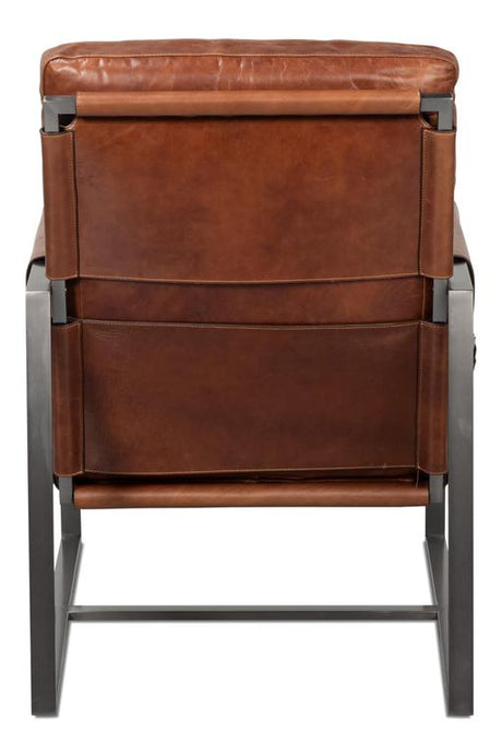 Edmonds Brown Distilled Leather Chair - Ornate Home