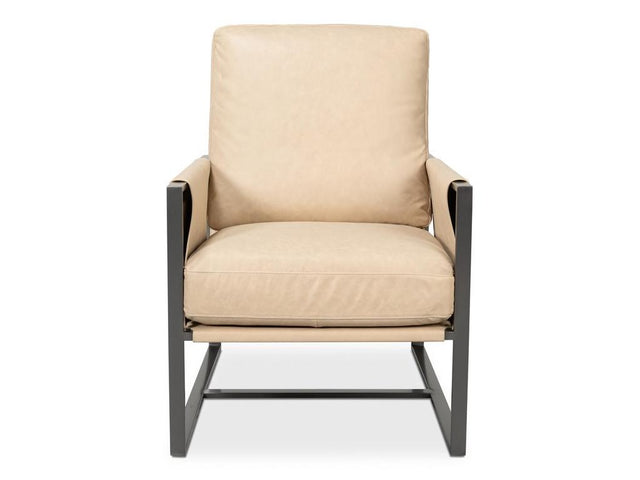 Edmonds White Distilled Leather Chair - Ornate Home