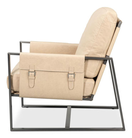 Edmonds White Distilled Leather Chair - Ornate Home