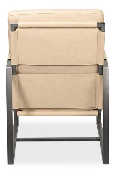 Edmonds White Distilled Leather Chair - Ornate Home