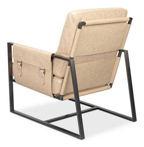 Edmonds White Distilled Leather Chair - Ornate Home