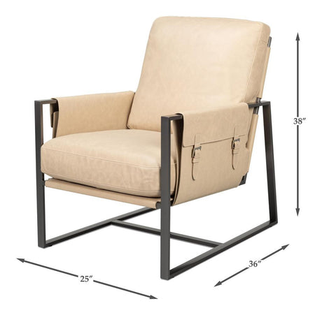 Edmonds White Distilled Leather Chair - Ornate Home