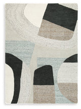 Edrickhill Grayish Teal/Taupe/Cream 5' x 7' Rug - Ornate Home