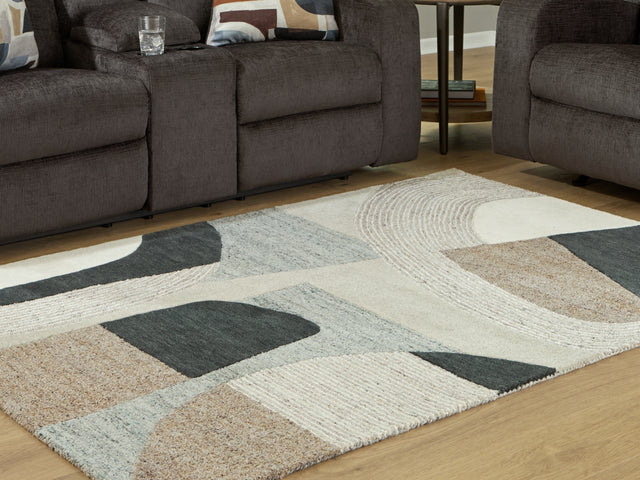 Edrickhill Grayish Teal/Taupe/Cream 5' x 7' Rug - Ornate Home