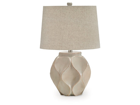 Edselham Distressed Cream Paper Table Lamp (1/CN) (Online Special Price) - Ornate Home