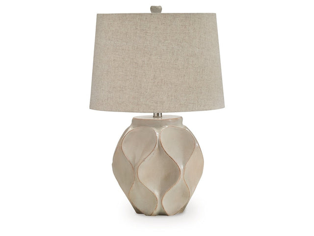 Edselham Distressed Cream Paper Table Lamp (1/CN) (Online Special Price) - Ornate Home