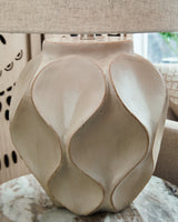 Edselham Distressed Cream Paper Table Lamp (1/CN) (Online Special Price) - Ornate Home