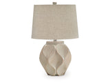 Edselham Distressed Cream Paper Table Lamp (1/CN) - Ornate Home