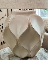 Edselham Distressed Cream Paper Table Lamp (1/CN) - Ornate Home