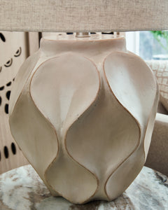 Edselham Distressed Cream Paper Table Lamp (1/CN) - Ornate Home