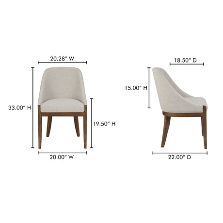 Edward Beige Dining Chair - Ornate Home