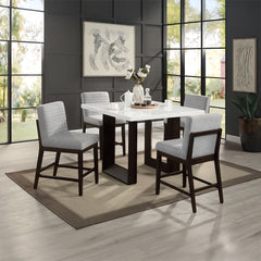 Edwyn Gray Linen & Espresso Counter Height Chair (Set of 2) - Ornate Home