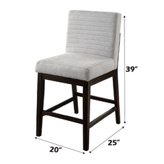 Edwyn Gray Linen & Espresso Counter Height Chair (Set of 2) - Ornate Home