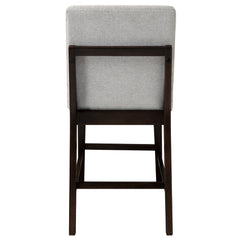 Edwyn Gray Linen & Espresso Counter Height Chair (Set of 2) - Ornate Home