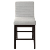 Edwyn Gray Linen & Espresso Counter Height Chair (Set of 2) - Ornate Home