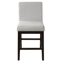 Edwyn Gray Linen & Espresso Counter Height Chair (Set of 2) - Ornate Home