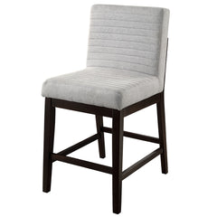 Edwyn Gray Linen & Espresso Counter Height Chair (Set of 2) - Ornate Home