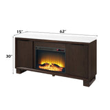 Edwyn Natural Marble Top/Espresso Server w/Natural Marble Top & Fireplace - Ornate Home