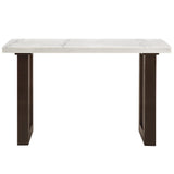 Edwyn White Natural/Brown Sofa Table W/Marble - Ornate Home