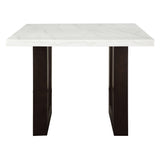 Edwyn White Natural Marble Top & Espresso Counter Height Table - Ornate Home
