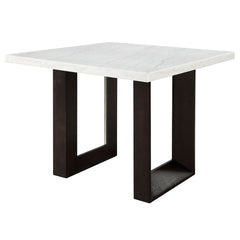 Edwyn White Natural Marble Top & Espresso Counter Height Table - Ornate Home